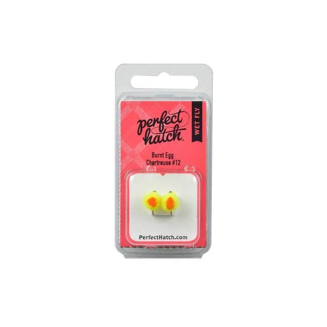 Perfect Hatch Wet Burnt Egg Chartreuse Fly, #12