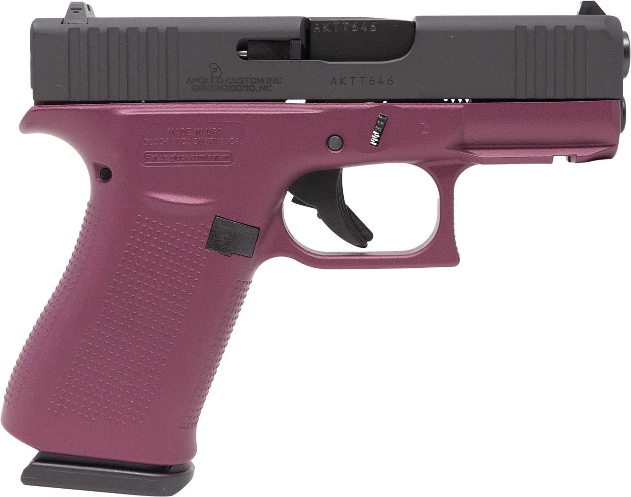 Glock 43X 9mm Sub Compact Black Cherry Elite Pistol, 10-Rd