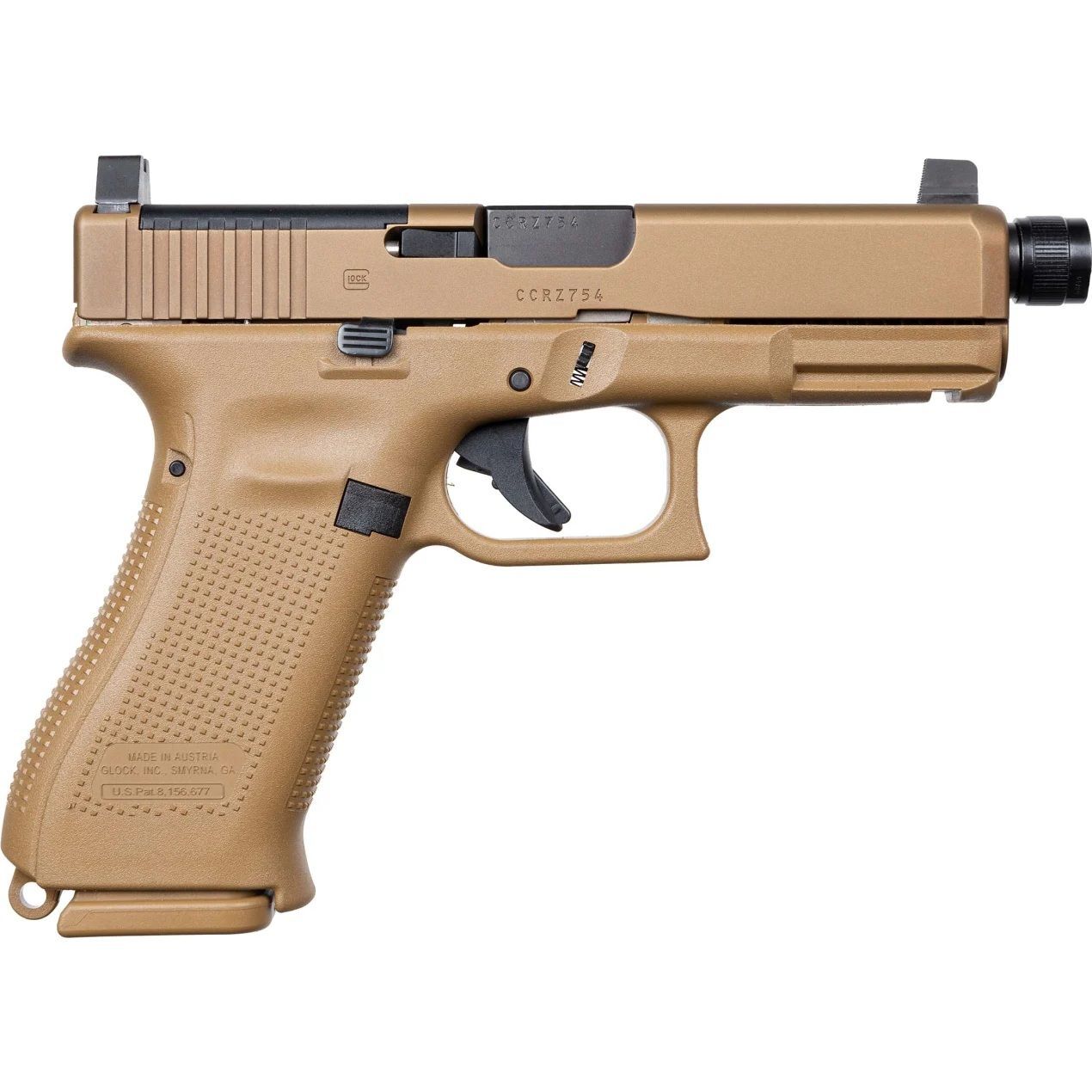 Glock 19X MOS 9mm Full Size Coyote Optics Ready Pistol With Threaded Barrel, 19-Rd
