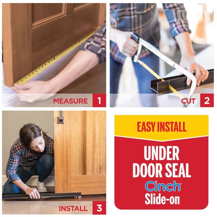 M-D Building Products Brown Vinyl Cinch U-Shape Slide-On Under Door Seal, 2-In x 1 3/4-In x 36-In