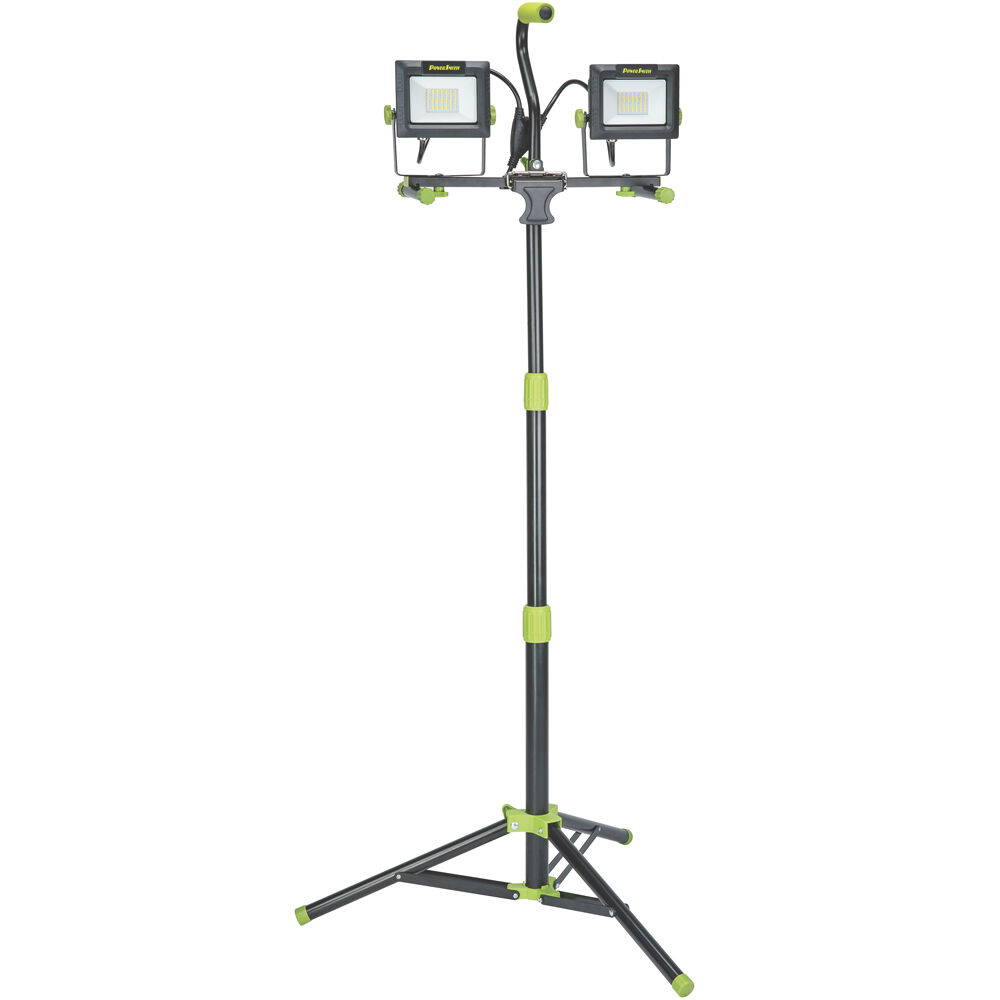 Power Smith Corded Dual-Head LED Work Light With Tripod, 8000-Lm