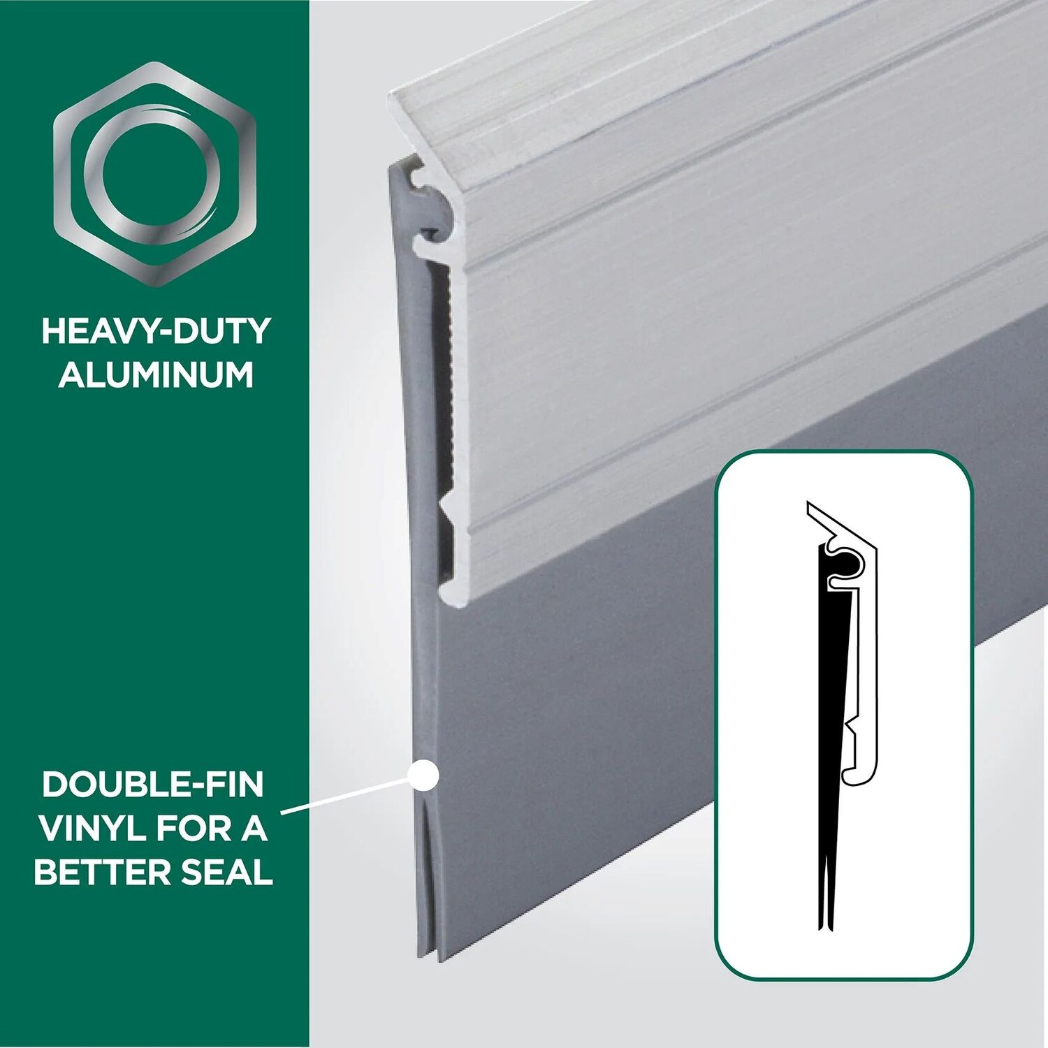 M-D Building Products Silver Aluminum and Vinyl Heavy-duty Screw-on Door Sweep, 36-In