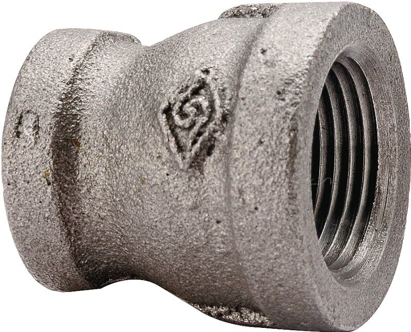 ProSource Schedule 40 Steel Reducing Pipe Coupling, 1/2-In FIP x 3/8-In FIP