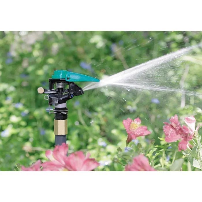 Rain Bird Professional Grade Plastic 20°-360° Pattern Impact Sprinkler With Extra Nozzles, 45-Ft