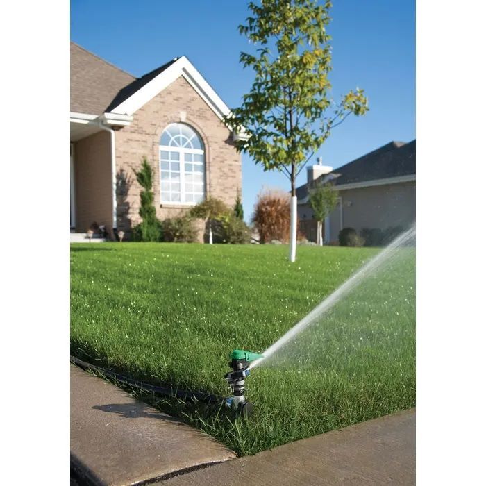 Rain Bird Professional Grade Plastic 20°-360° Pattern Impact Sprinkler With Extra Nozzles, 45-Ft