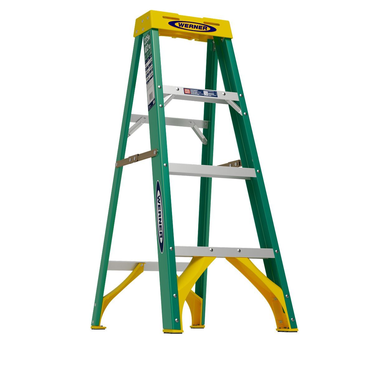 Werner Type II Fiberglass Step Ladder, 4-Ft