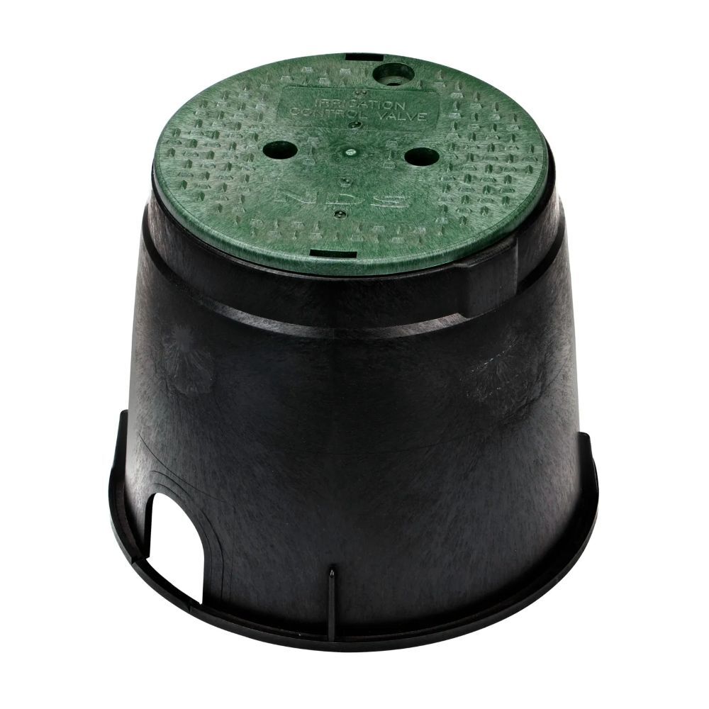 NDS Round Standard Series Black/Green Valve Box And ICV Cover, 10-In x 10-In