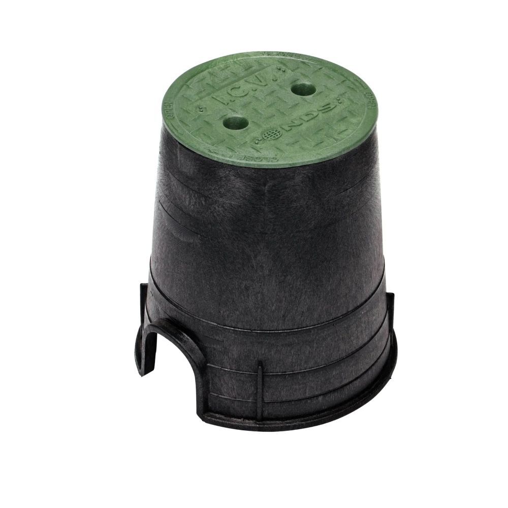 NDS Round Standard Series Black/Green Valve Box And ICV Cover, 6-In x 9-In