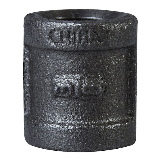 ProSource Schedule 40 Steel Pipe Coupling, 3/8-In FIP x 3/8-In FIP