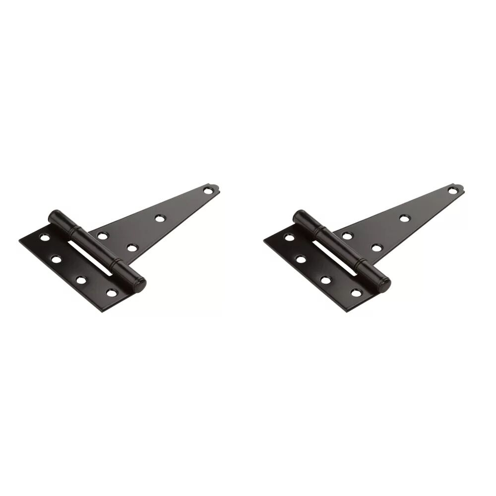 National Hardware Black Extra Heavy T-Hinge, 6-In, 2-Pk