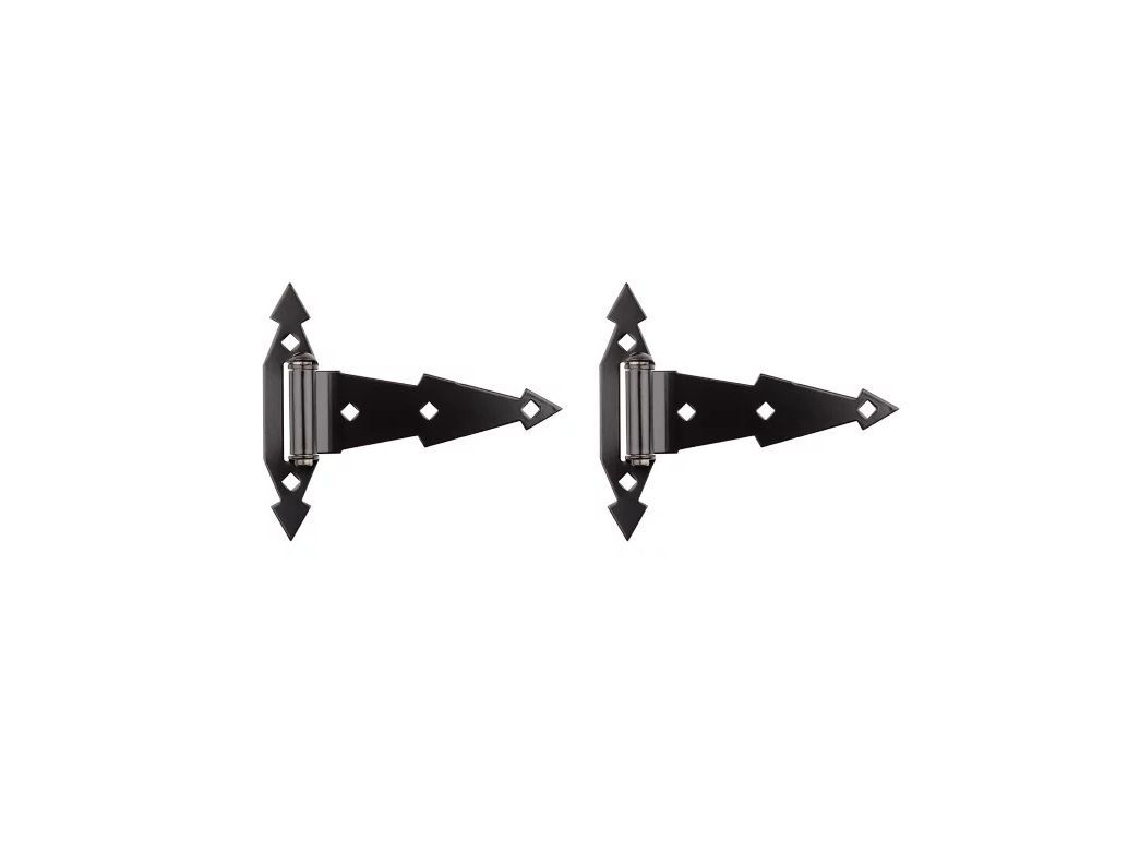 National Hardware Black Ornamental T-Hinge, 7-In, 2-Pk
