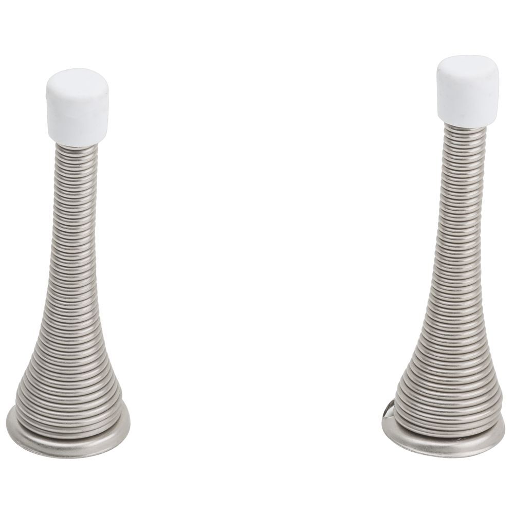 National Hardware Satin Nickel Spring Door Stop, 3-In, 2-Pk