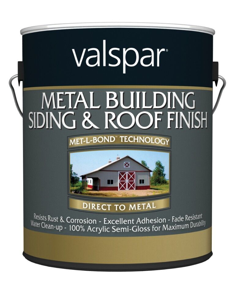Valspar Metal Building Siding And Roof Finish Paint Semi-Gloss Bright White, 5-Gal