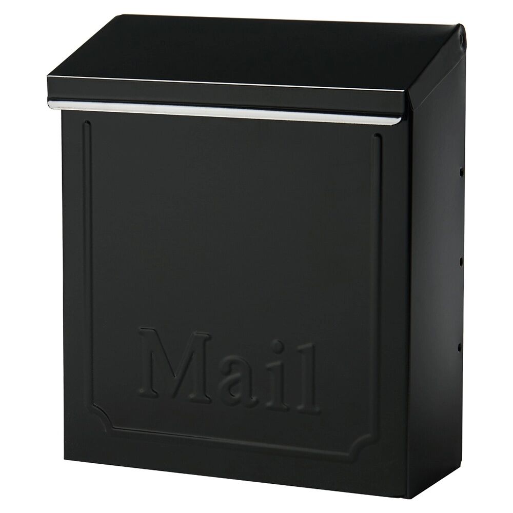 Gibraltar Black Townhouse Locking Wall Mount Mailbox, 10 1/10-In x 8 3/5-In x 4 1/10-In