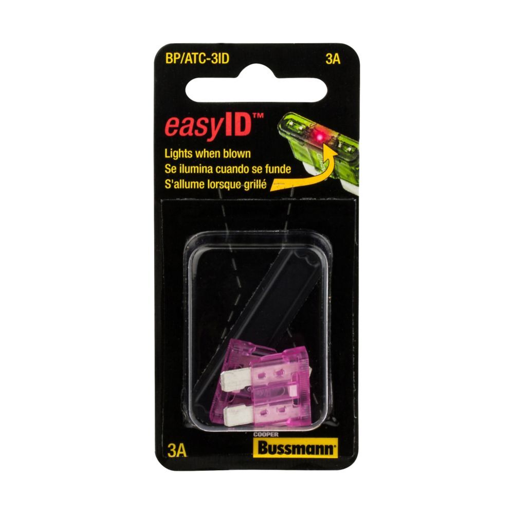 Bussmann Violet Non-Indicating ATC EasyID Blade Fuse, 3-A, 32-V DC, 2-Pk