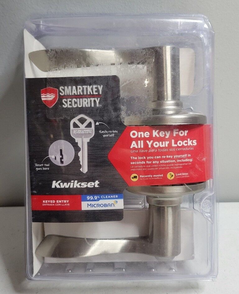 Kwikset Balboa Lever Satin Nickel Keyed Door Handle