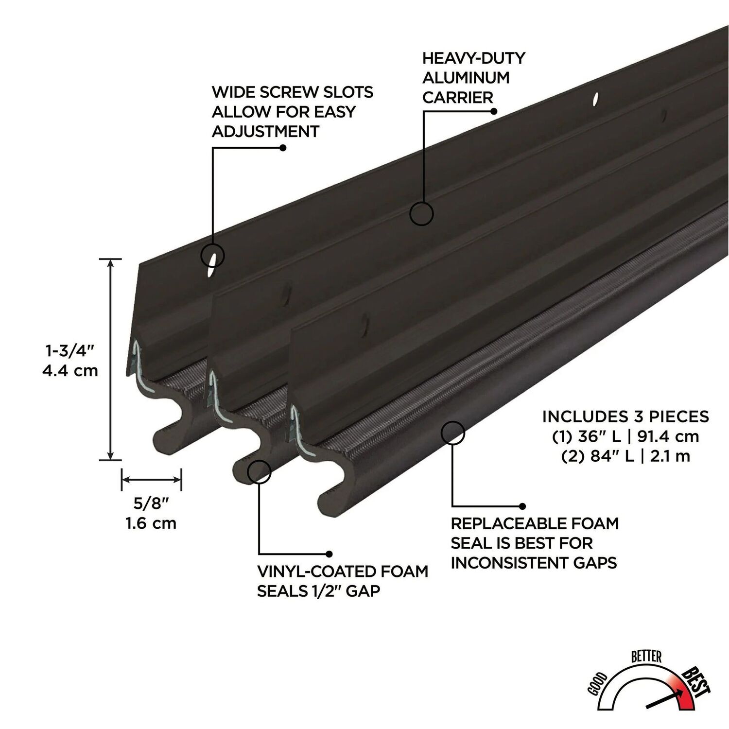 M-D Building Products Bronze Aluminum and Vinyl-coated Foam Heavy-Duty Sides Door Seal Kit