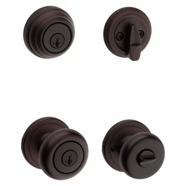 Kwikset Venetian Bronze Juno Security Set Deadbolt Keyed One Side