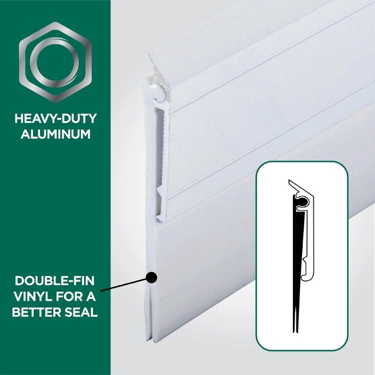 M-D Building Products White Aluminum And Vinyl Heavy-Duty Screw-On Door Sweep, 36-In