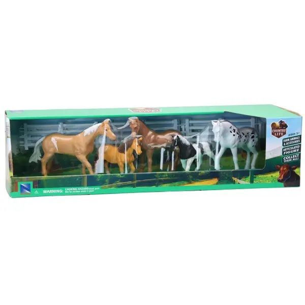 New Ray Country Life Toy Horse Set
