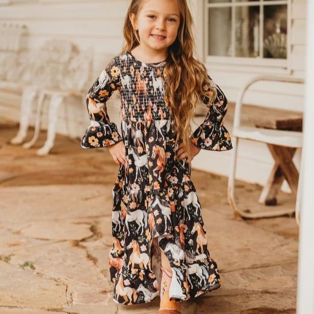 Shea Baby Kids' Horsing Around High Low Dress