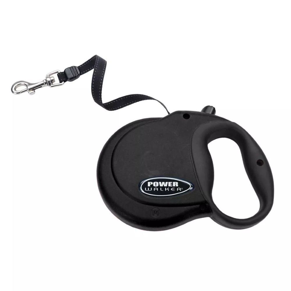 Power Walker Black Large Retractable Dog Leash, 16-Ft
