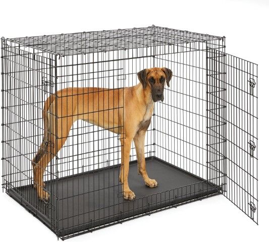 Midwest Homes For Pets Black XX-Large Heavy Duty Double Door Dog Crate, 54 X 37 X 45-In