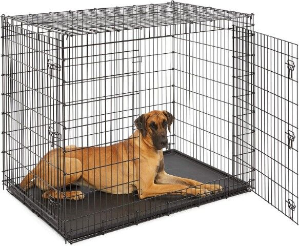Midwest Homes For Pets Black XX-Large Heavy Duty Double Door Dog Crate, 54 X 37 X 45-In