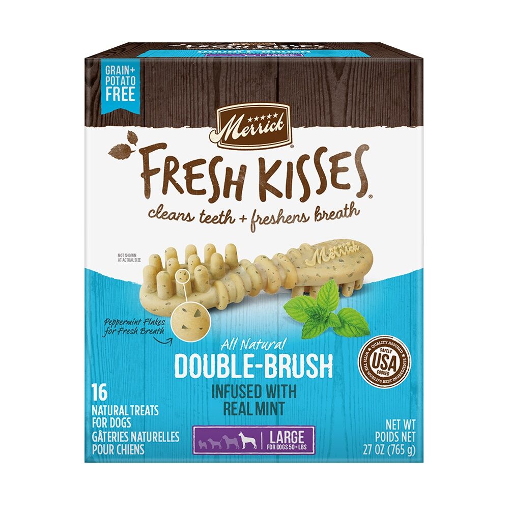 Merrick Fresh Kisses Infused With Mint Dog Dental Chews For Large Dogs, 16-Ct