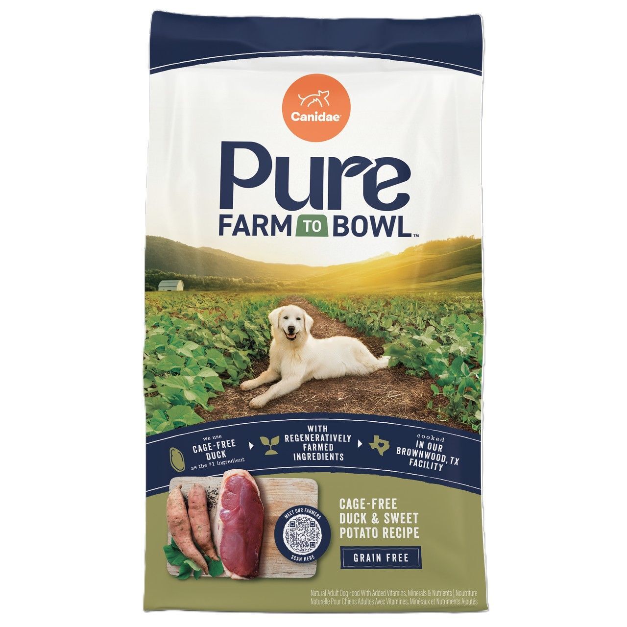 Canidae Pure Farm To Bowl Cage-Free Duck & Sweet Potato Grain Free Recipe Dog Food, 24-Lb