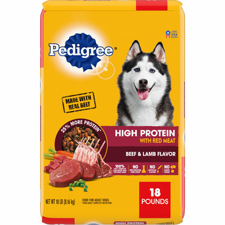 PEDIGREE High Protein Adult Beef & Lamb Dog Food, 18-Lb