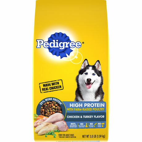 PEDIGREE High Protein Adult Chicken & Turkey Dog Food, 3.5-Lb