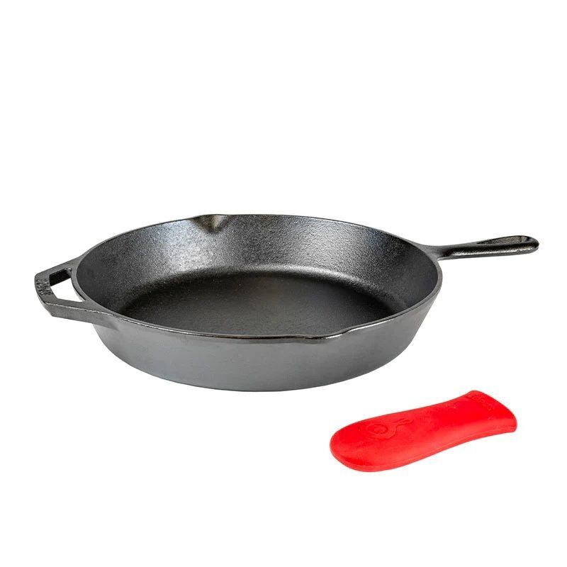 Lodge Cast Iron Skillet with Deluxe Hot Handle Holder, 12-In