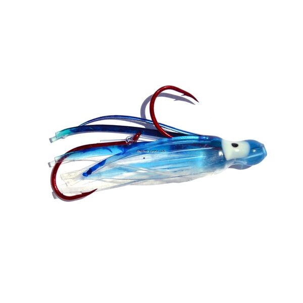 Mack's Lure Pew Wee Hoochie Blue Spatter Glow, #4