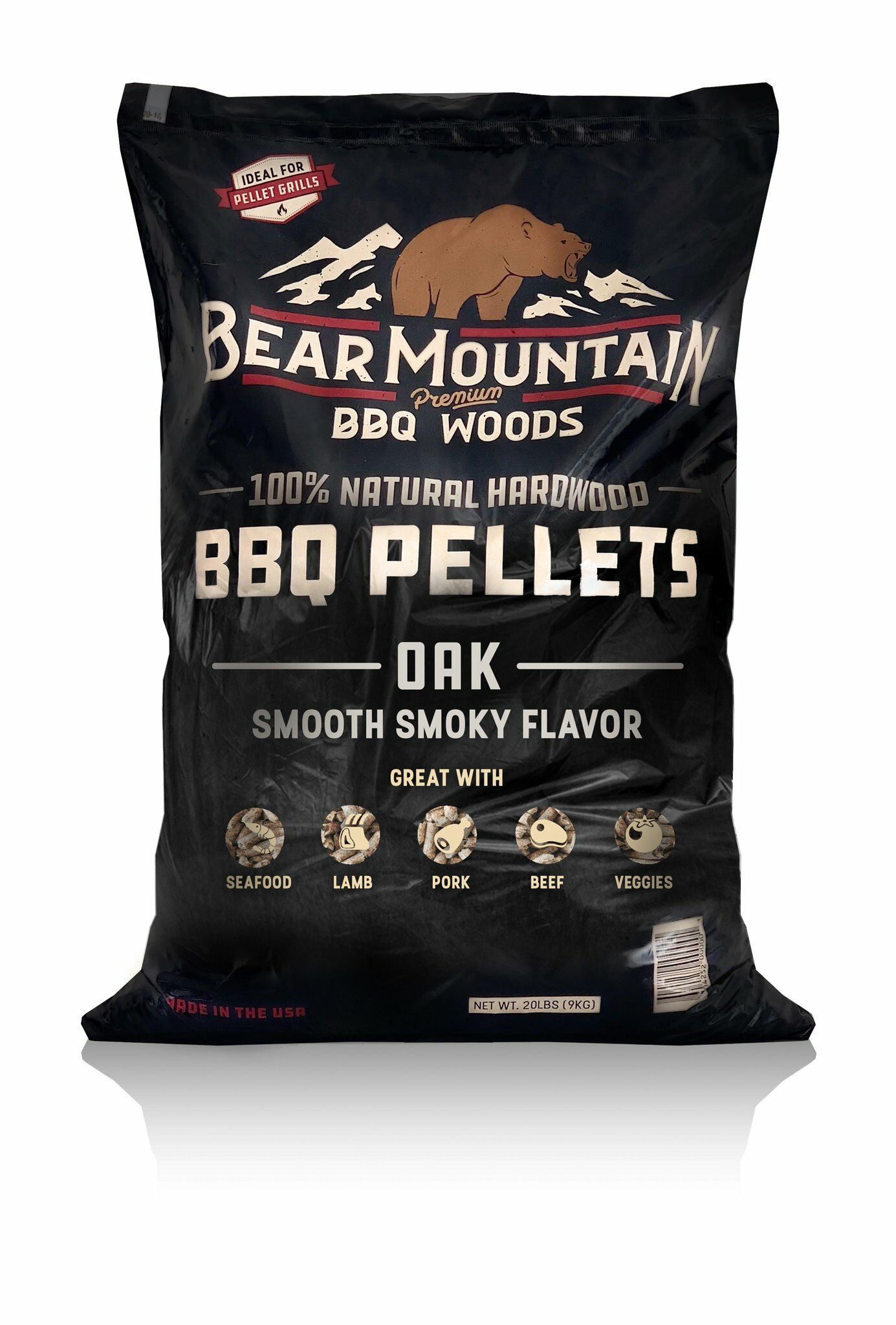 Bear Mountain Oak BBQ Wood Pellets, 20-Lb