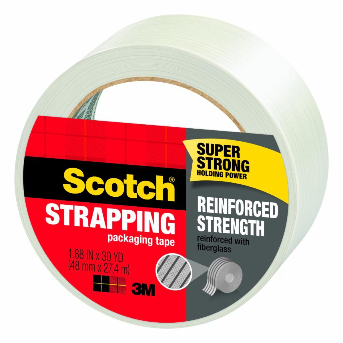 Scotch Reinforced Strength Strapping Packing Tape, 1.88-In