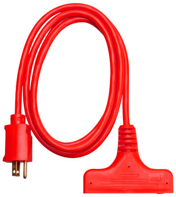 Master Electrician 14/3 Red 3-Outlet Extension Cord, 6-Ft