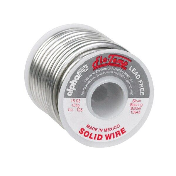 Alpha Fry Led-Free Silver Bearing Solder, 1/8-In, 16-Oz