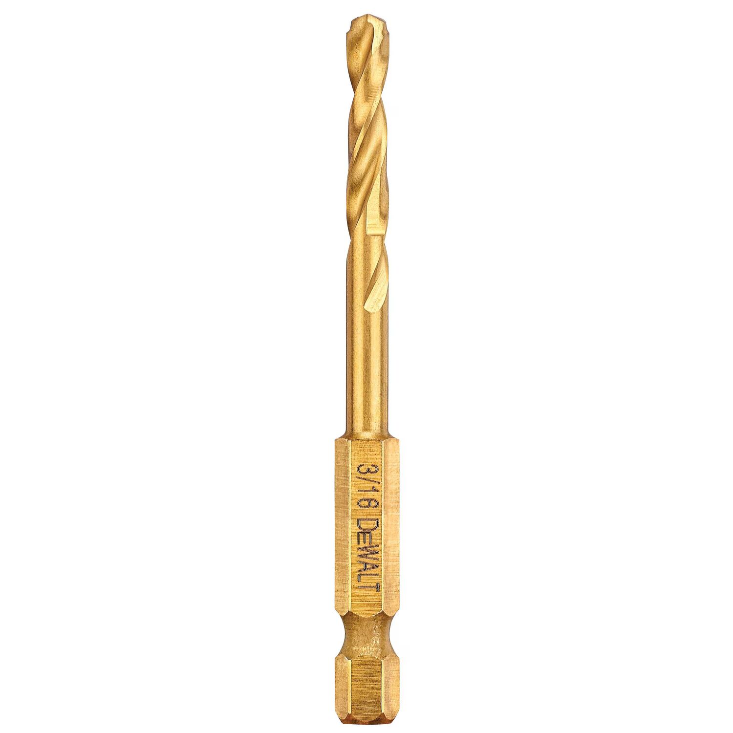 DEWALT Impact Ready Titanium Nitride Coated Drill Bit, 3/16-In