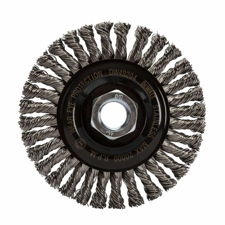 DEWALT High Performance .020 Stainless Stringer Wire Wheel, 4-In x 5/8-In - 11