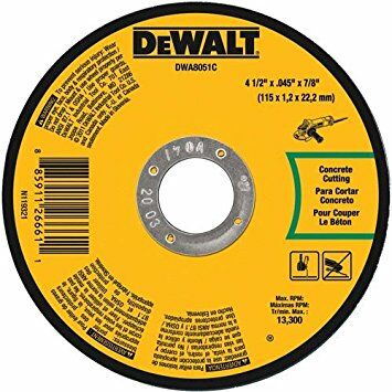 DEWALT General Purpose Masonry Cutting Wheel Type 1, 4 1/2-In x 0.045-In x 7/8-In