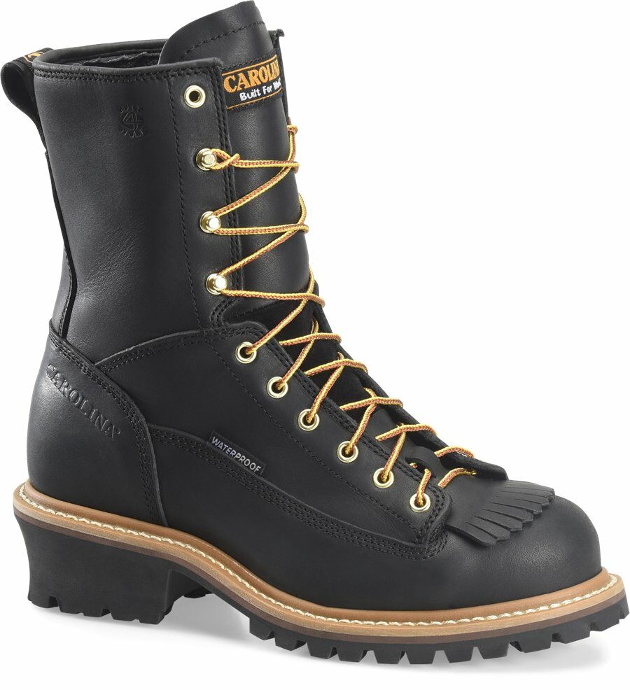 Carolina Men's Spruce Black Plain Toe Logging Boot
