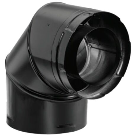 DuraVent DirectVent Pro Black 90° Elbow, 4-In x 6 5/8-In