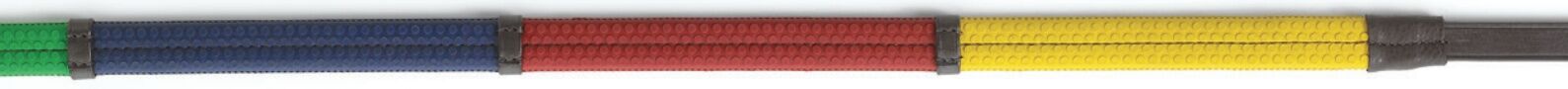 Camelot Saddlery Rainbow Rubber Grip Reins With Leather Stops, 5/8-In x 48-In