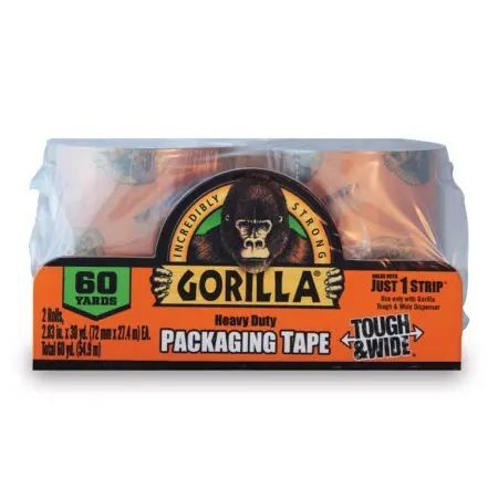 Gorilla Heavy Duty Packaging Tape Tough & Wide Refills, 2.83-In x 30-Yd, 2-Pk