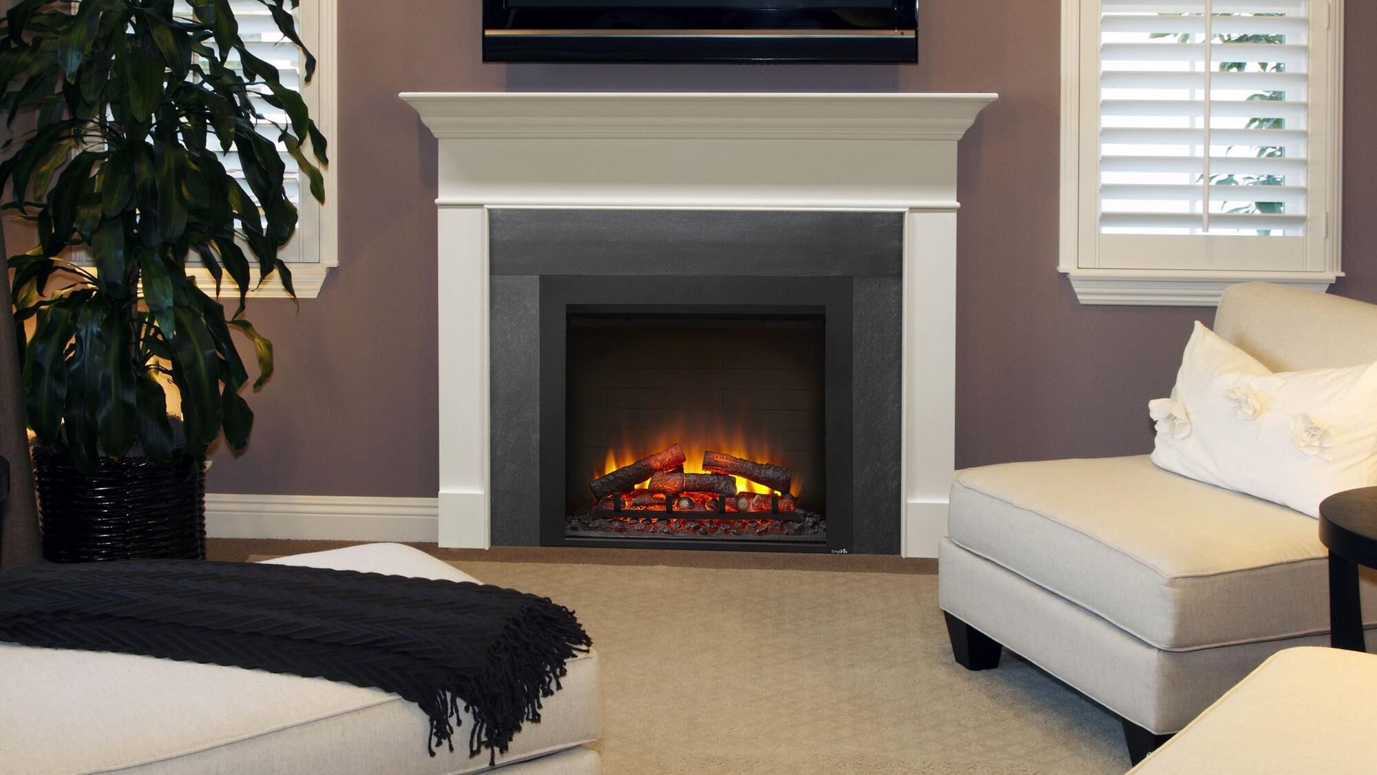 Simplifire Built-In Electric Fireplace, 36-In