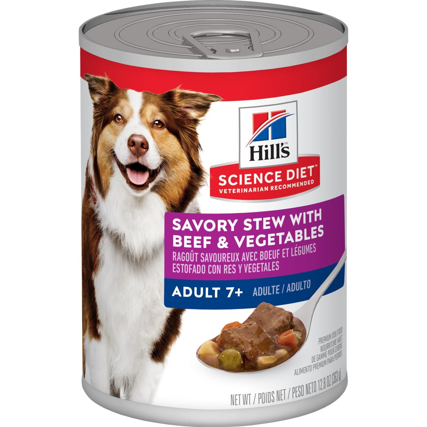 Hill's Science Diet Adult 7+ Savory Stew with Beef and Vegetables Dog Food, 12.8-Oz