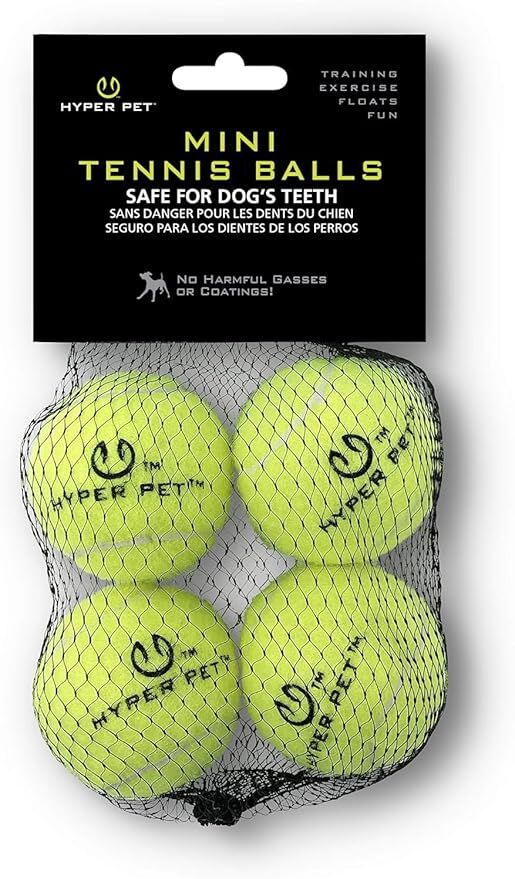Hyper Pet Mini Tennis Balls for Dogs, 4-Ct