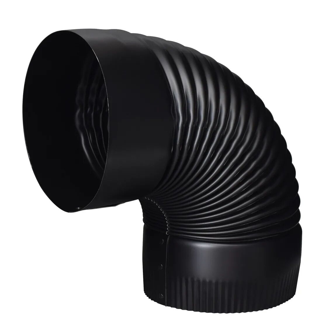 Imperial Black Matt Stovepipe 90° Corrugate Elbow, 8-In