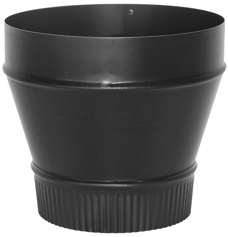Imperial 24 Gauge Black Stove Pipe Reducer,  7-In  X 6-In